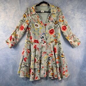Alice + Olivia Light Blue Floral Mini Dress